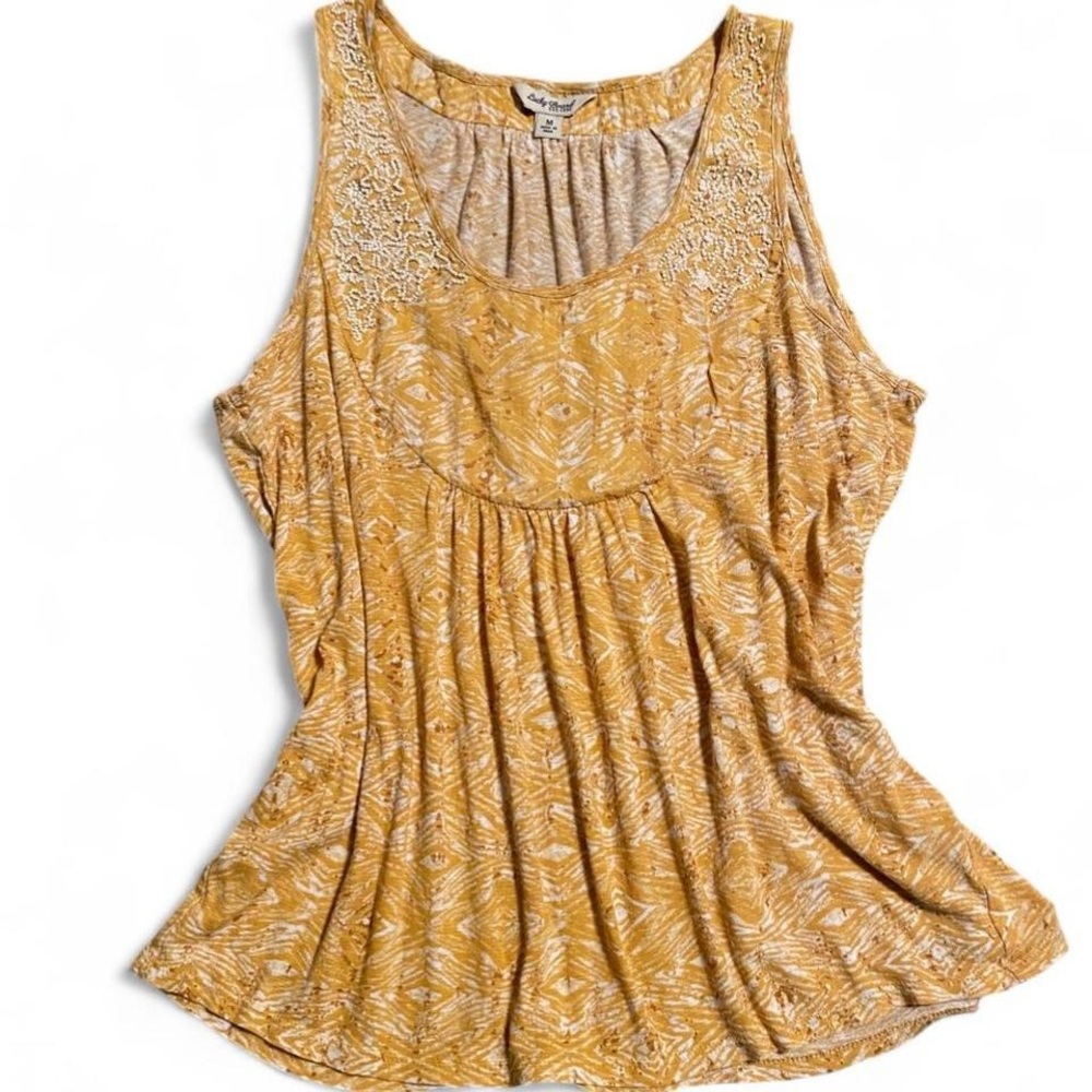 Lucky Brand Mustard Patterned Tank Top